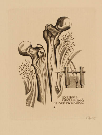 Exlibris by Wojciech Jakubowski from Poland for Grzegorza Sosnowskiego - 