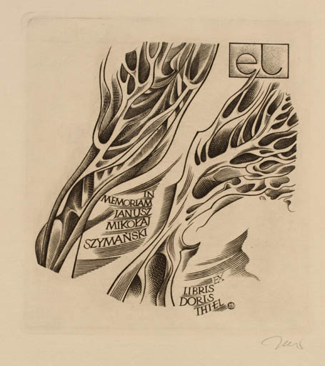 Exlibris by Wojciech Jakubowski from Poland for Doris Thiel - 