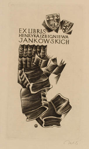 Exlibris by Wojciech Jakubowski from Poland for Henryk and Zbigniew Jankowscy - Book 