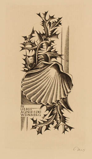 Exlibris by Wojciech Jakubowski from Poland for Agnieszki Weinberg - Flora 