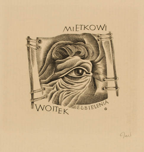 Exlibris by Wojciech Jakubowski from Poland for Mietkowi Woitek - Surrealism 