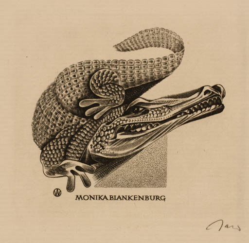 Exlibris by Wojciech Jakubowski from Poland for Monika Blankenburg - Fauna 