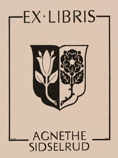 Exlibris by Ronny Andersen from Denmark for Agnethe Sidselrud - Heraldry 