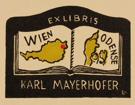 Exlibris by Lorentz May from Denmark for Karl Mayerhofer - Book 