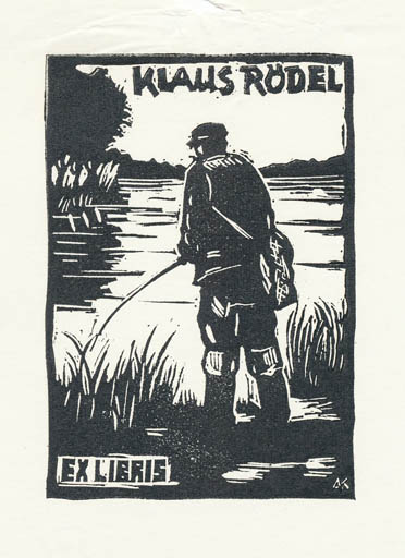 Exlibris by Kàroly Andrusko from Yugoslavia for Klaus Rödel - Maritime Sport/game 