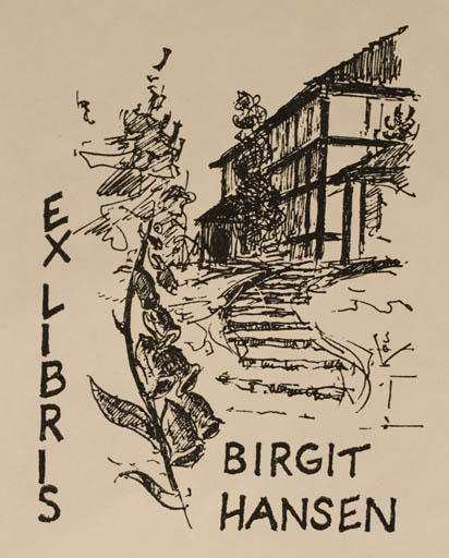 Exlibris by Alexander Secher from Denmark for Birgit Hansen - Architecture 