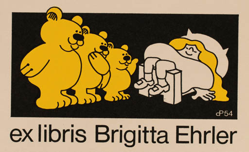 Exlibris by Per Christensen from Denmark for rigitta Erhler - Child Fairytale/fable 