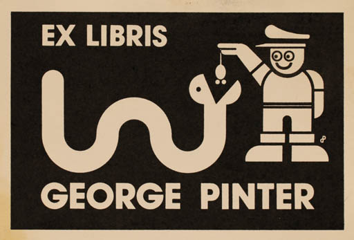 Exlibris by Per Christensen from Denmark for George Pinter - Fauna Man 