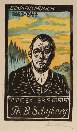 Exlibris by Edmund Peter from Denmark for Thor Björn Schyberg - Mountain Historical Person Portrait 