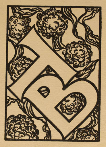 Exlibris by Thorvald Bindesbøll from Denmark for Thorvald Bindesbøll - Monogram 