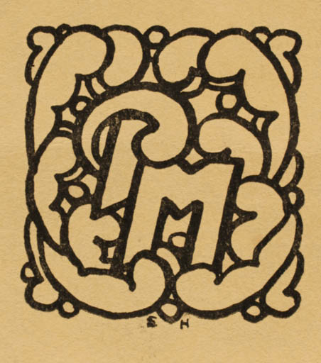 Exlibris by Ebba Holm from Denmark for ? P.Mogensens Bogsamling - Monogram 