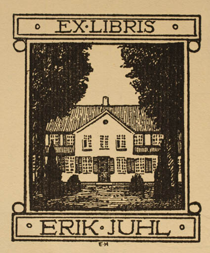 Exlibris by Ebba Holm from Denmark for Erik Juhl - Architecture 