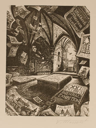 Exlibris by Valerio Mezzetti from Italy for Exlibris Muzeum Malbork - Book Interior 