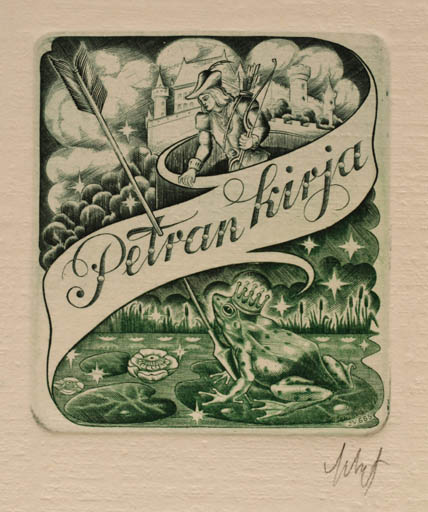 Exlibris by Vitautas Jakstas from Lithuania for Petran Kirja - Fairytale/fable 