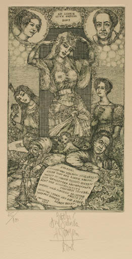 Exlibris by Harry Jürgens from Germany for Lutz Grösel - Literature 