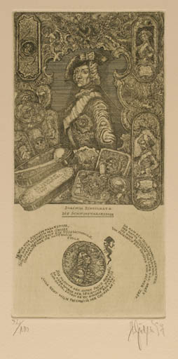 Exlibris by Harry Jürgens from Germany for Lutz Grösel - Portrait 