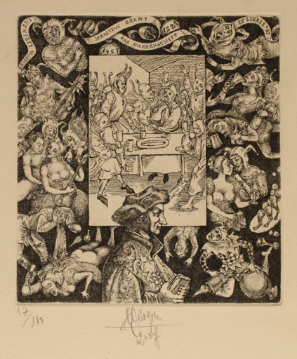 Exlibris by Harry Jürgens from Germany for Brigitta Lizinski - Theater/Cirkus 