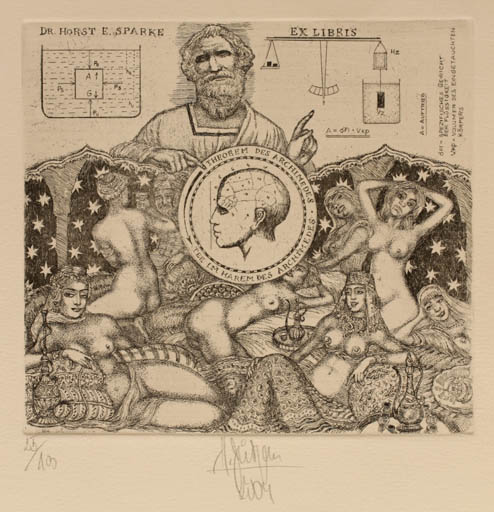 Exlibris by Harry Jürgens from Germany for Heidi & Horst Sparke - Group Cosmos Science 