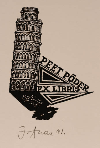 Exlibris by Jüri Arrak from Estonia for Peet Poder - Architecture 