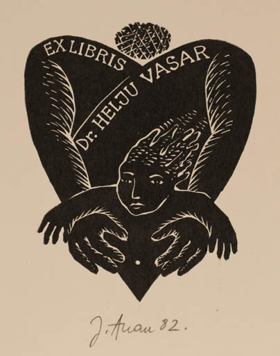 Exlibris by Jüri Arrak from Estonia for Dr. Helju Vasar - Child Hand(s) 