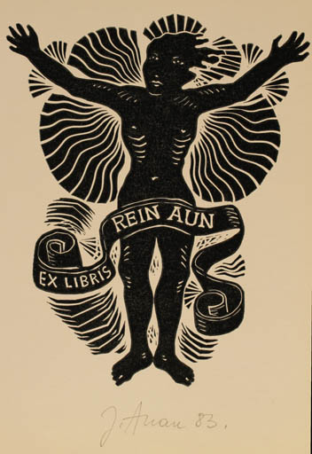 Exlibris by Jüri Arrak from Estonia for Rein Aun - Woman 