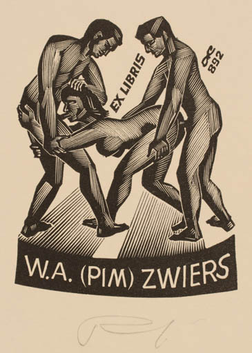 Exlibris by Anatolij Kalaschnikow from Russia for W.A. (PIM) Zwers - Erotica 