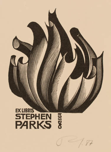 Exlibris by Anatolij Kalaschnikow from Russia for Stephen Parks - Abstract 