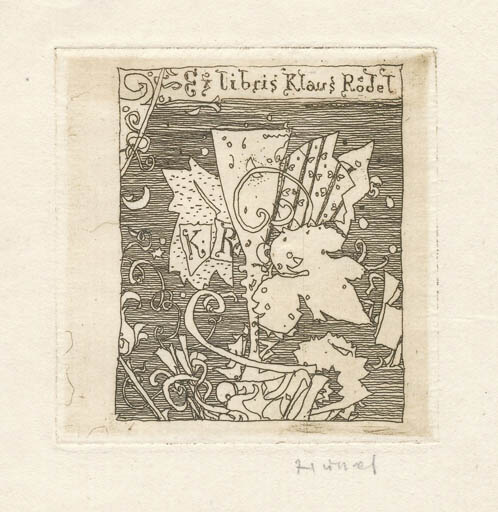 Exlibris by Horst Hussel from Germany for Klaus Rödel - 