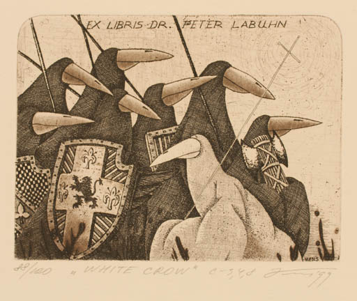 Exlibris by Andrij Kens from Ukraine for Dr. Peter Labuhn - Bird Group 