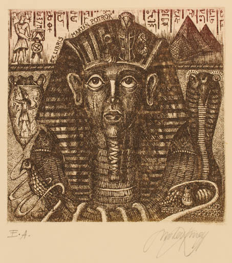 Exlibris by Miroslav Knap from Slovak Republic for Marian Potrok - Classical antiquity Egypt 