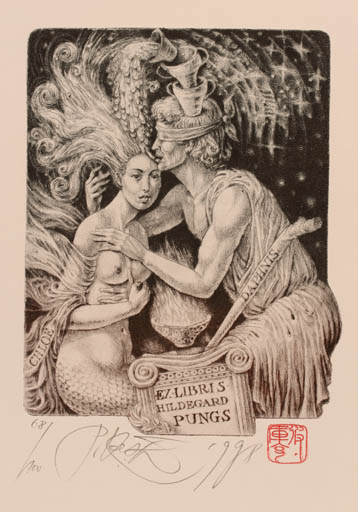 Exlibris by Peter Kocak from Slovak Republic for Hildegard Pungs - Mythology 