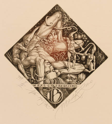 Exlibris by Peter Kocak from Slovak Republic for Luigi Bergomi - Surrealism 