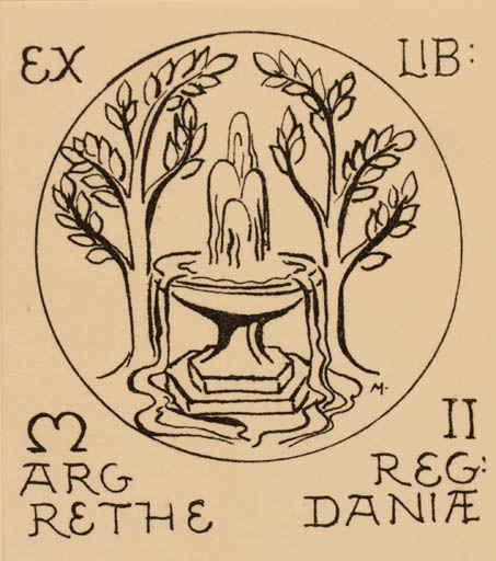 Exlibris by Danmark Dronning Margrethe II from Denmark for Danmark Dronning Margrethe II - Flora Regent/royalty 