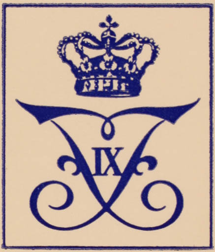 Exlibris by ? ? from Denmark for Danmark Frederik IX - Monogram Regent/royalty 