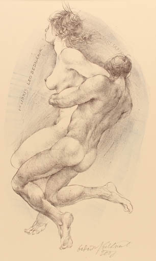 Exlibris by Oldrich Kulhánek from Czech Republic for Leo Bednarik - Erotica 