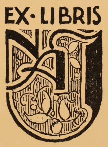 Exlibris by F. Aster from Denmark for ? N.A.J. - Monogram 