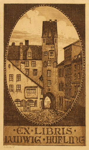 Exlibris by Adolf Kunst from Germany for Ludwig Höfling - Architecture City 