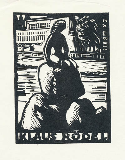 Exlibris by Kàroly Andrusko from Yugoslavia for Klaus Rödel - Mermaid 