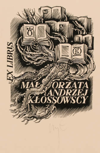 Exlibris by Wojciech Luczak from Poland for Malorzata Andrzej Klossowscy - Book 