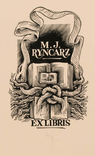 Exlibris by Wojciech Luczak from Poland for M.J. Ryncarz - Book 