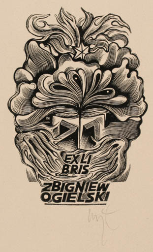 Exlibris by Wojciech Luczak from Poland for Zbigniew Ogielski - Abstract 