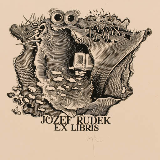 Exlibris by Wojciech Luczak from Poland for Jozef Rudek - Book 