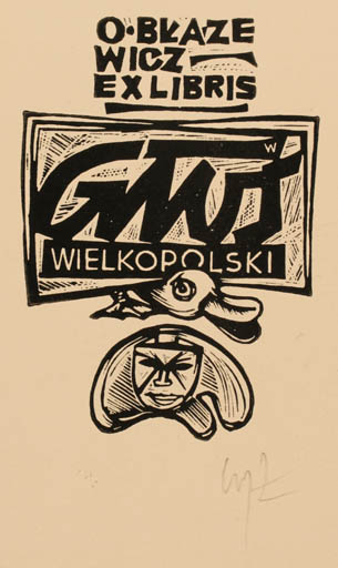 Exlibris by Wojciech Luczak from Poland for O. Bkaze Wicz - Text/Writing 