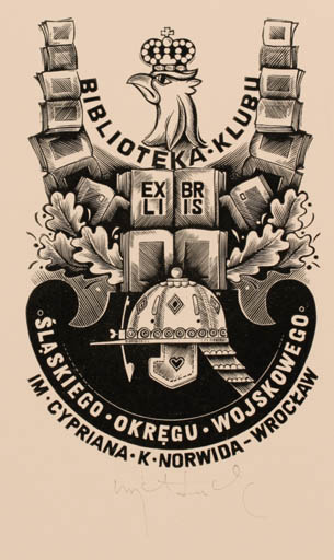 Exlibris by Wojciech Luczak from Poland for Klubu Biblioteka - Book Heraldry 