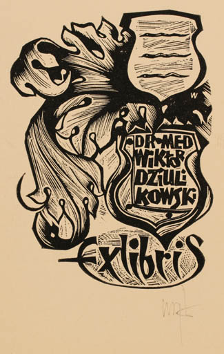 Exlibris by Wojciech Luczak from Poland for Dr. Wiktora Dziulikowskiego - 