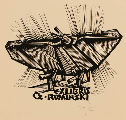 Exlibris by Wojciech Luczak from Poland for Q. Rominski - Abstract 