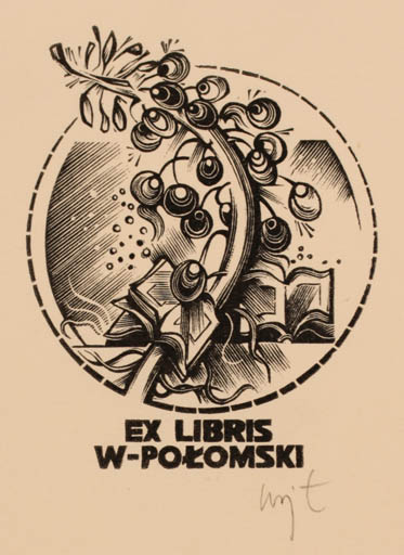 Exlibris by Wojciech Luczak from Poland for W. Potomski - Book Flora 