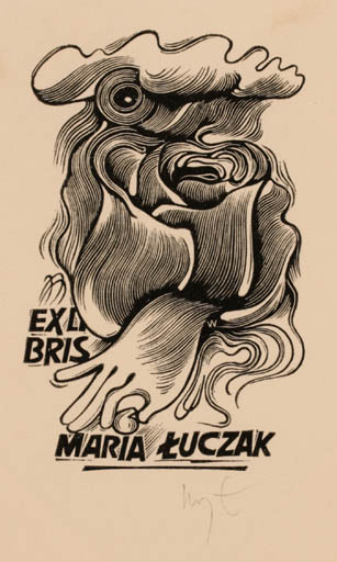 Exlibris by Wojciech Luczak from Poland for Maria Luczak - Abstract Hand(s) 