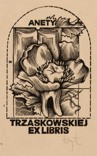 Exlibris by Wojciech Luczak from Poland for Anety Trzaskowskiej - Flower Book 