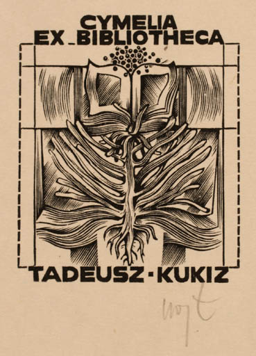 Exlibris by Wojciech Luczak from Poland for Tadeusz Kukiz - Book Flora 